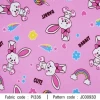 ผ้าพิมพ์ Rabbit rainbow cute(ชมพู) 