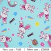 ผ้าพิมพ์ Rabbit rainbow cute(ฟ้า) 