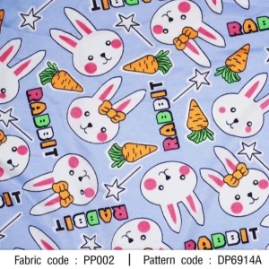ผ้าพิมพ์ Rabbit(ฟ้า) - primary