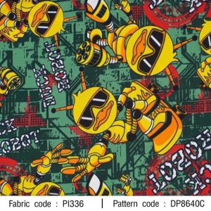 ผ้าพิมพ์ Robot Duck(เขียว) - primary