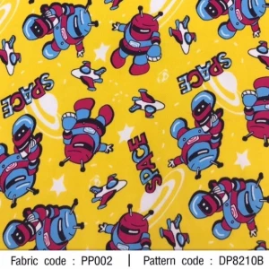 ผ้าพิมพ์ Robot Space(เหลือง) - primary