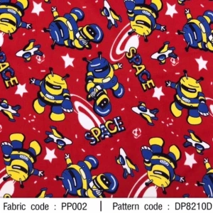 ผ้าพิมพ์ Robot Space(แดง) - primary