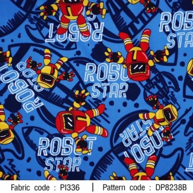 ผ้าพิมพ์ ROBOT STAR(กรม)