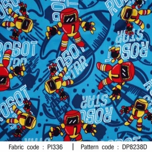 ผ้าพิมพ์ ROBOT STAR(ฟ้าอมเขียว) - primary
