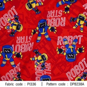 ผ้าพิมพ์ ROBOT STAR(แดง) - primary