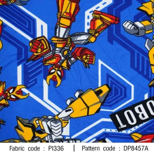 ผ้าพิมพ์ ROBOT(น้ำเงิน) - primary