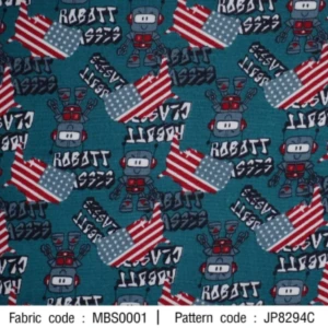 ผ้าพิมพ์ Robot(เขียว) - primary