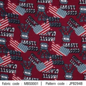 ผ้าพิมพ์ Robot(เลือดหมู) - primary