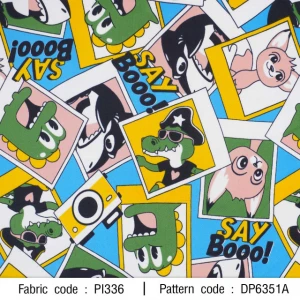 ผ้าพิมพ์ Say Boo(ฟ้า) - primary