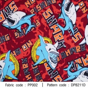 ผ้าพิมพ์ Shark(แดง) - primary
