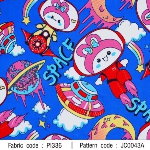 ผ้าพิมพ์ Sherbet Space(น้ำเงิน) - primary