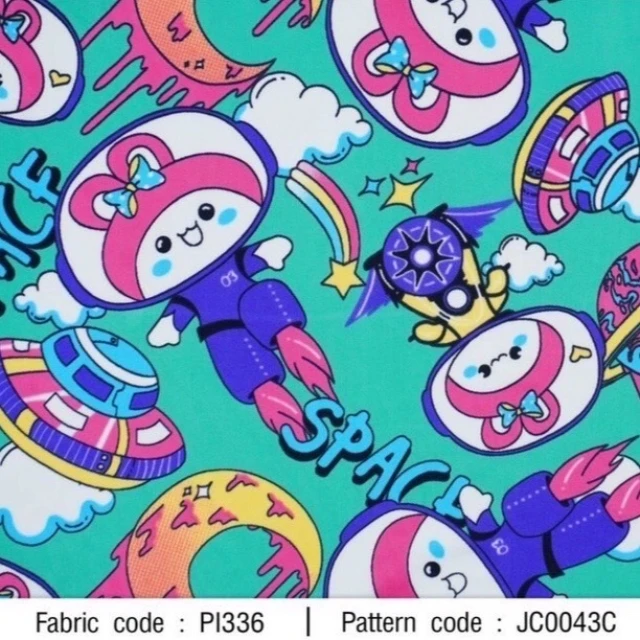 ผ้าพิมพ์ Sherbet Space(เขียว)