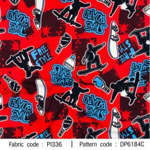 ผ้าพิมพ์ Skaeboard(แดง) - primary