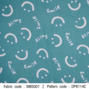 ผ้าพิมพ์ Smile(เขียวมิ้นท์) - primary