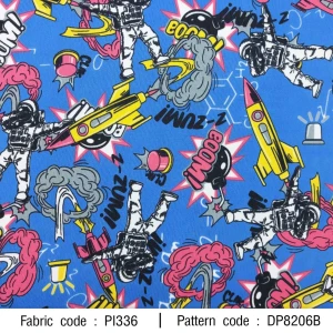 ผ้าพิมพ์ Space Boom(ฟ้า) - primary