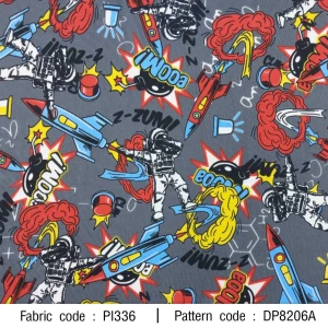 ผ้าพิมพ์ Space Boom(เทา) - primary