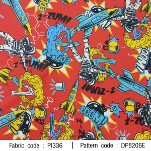 ผ้าพิมพ์ Space Boom(แดง) - primary