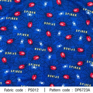 ผ้าพิมพ์ Spider(น้ำเงิน)