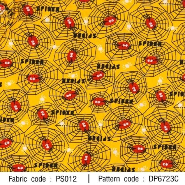 ผ้าพิมพ์ Spider(เหลือง)