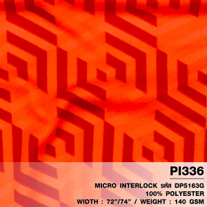 ผ้าพิมพ์ Sportหกเหลี่ยม(ส้มสะท้อน)