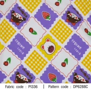 ผ้าพิมพ์ Spring Lover(เหลือง-ม่วง) - primary