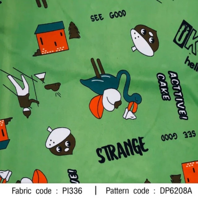 ผ้าพิมพ์ Strange(เขียว)