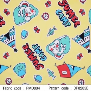 ผ้าพิมพ์ Summer Camp(เหลือง) - primary