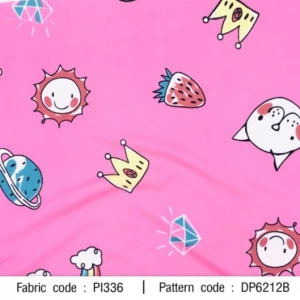 ผ้าพิมพ์ Sunny(ชมพู) - primary