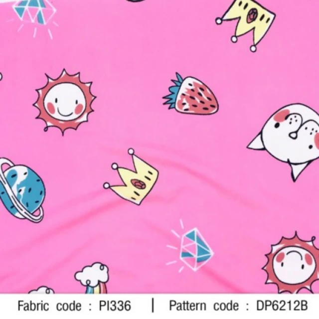 ผ้าพิมพ์ Sunny(ชมพู)