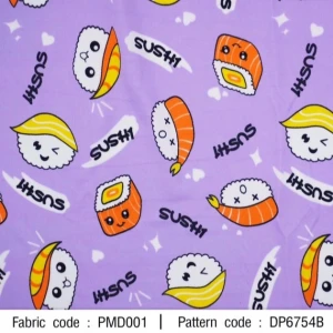 ผ้าพิมพ์ SUSHI(ม่วง) - primary