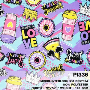 ผ้าพิมพ์ Sweet Momen(ม่วงฟ้า) - primary