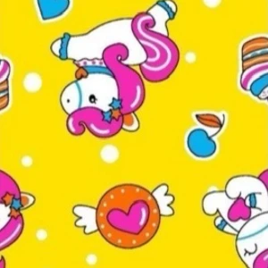 ผ้าพิมพ์ Sweet Unicorn(เหลือง) - primary