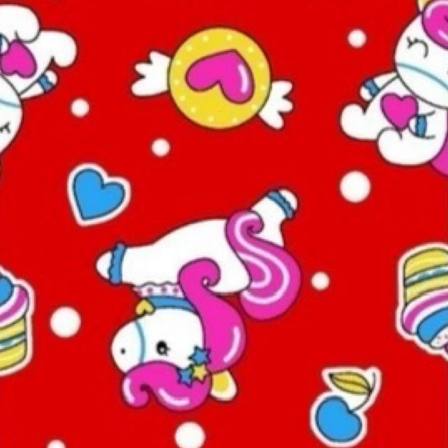 ผ้าพิมพ์ Sweet Unicorn(แดง)