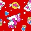 ผ้าพิมพ์ Sweet Unicorn(แดง) 