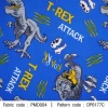 ผ้าพิมพ์ T-Rex Attack(น้ำเงิน) รูปที่ 0