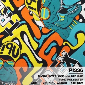 ผ้าพิมพ์ T-Rex HIP(เขียวมิ้นท์ส้ม) - primary