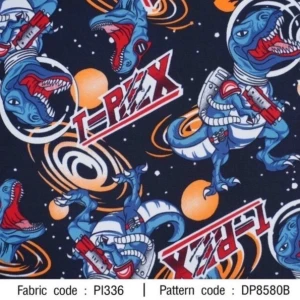ผ้าพิมพ์ T-REXอวกาศ(ดำ) - primary