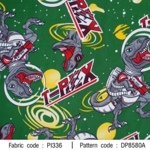 ผ้าพิมพ์ T-REXอวกาศ(เขียว) - primary