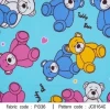 ผ้าพิมพ์ Teddy Bear(ฟ้า) 