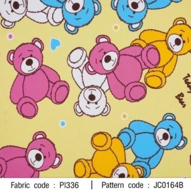 ผ้าพิมพ์ Teddy Bear(เหลือง)