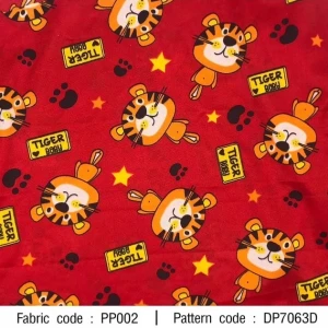 ผ้าพิมพ์ Tiger Baby(แดง) - primary