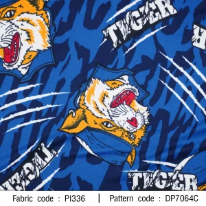 ผ้าพิมพ์ Tiger(น้ำเงิน)