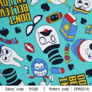 ผ้าพิมพ์ Tomby Tooth(เขียวมิ้นท์) - primary