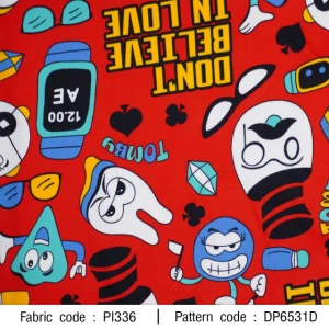 ผ้าพิมพ์ Tomby Tooth(แดง) - primary