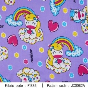 ผ้าพิมพ์ Uni Rainbow(ม่วง) - primary