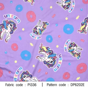 ผ้าพิมพ์ Unicorn donut(ม่วง) - primary