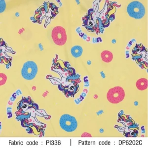 ผ้าพิมพ์ Unicorn donut(เหลือง) - primary