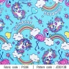 ผ้าพิมพ์ Unicorn famigo(ฟ้า) รูปที่ 0