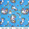 ผ้าพิมพ์ Unicorn Rainbow(ฟ้า) 