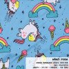 ผ้าพิมพ์ Unicorn สายรุ้ง(ฟ้า) รูปที่ 0